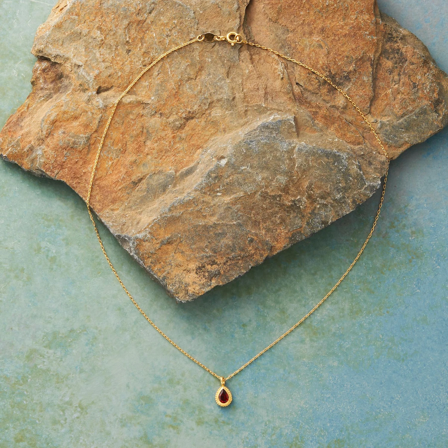Teardrop Birthstone Necklace 3 Teardrop Birthstone Necklace