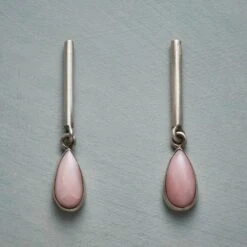Pink Opal Exclamation Earrings
