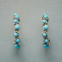 Turquoise Filigree Hoop Earrings