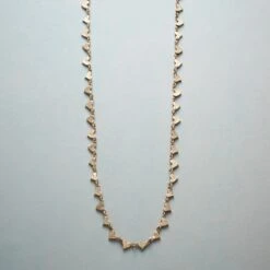 14kt Yellow Chain Of Hearts Necklace