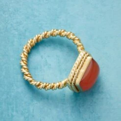 Roped Carnelian Ring