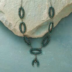 1930s Turquoise Petit Point Necklace